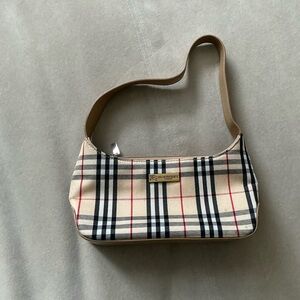 American Vintage Plaid Shoulder Bag - Beige and Black